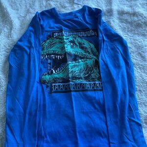 Blue Dinosaur Graphic Long Sleeve Shirt